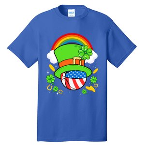 Basketball St Patricks Day Leprechaun Hat Usa Flag Rainbow Great Gift Tall T-Shirt