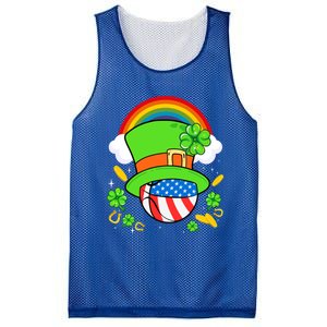 Basketball St Patricks Day Leprechaun Hat Usa Flag Rainbow Great Gift Mesh Reversible Basketball Jersey Tank