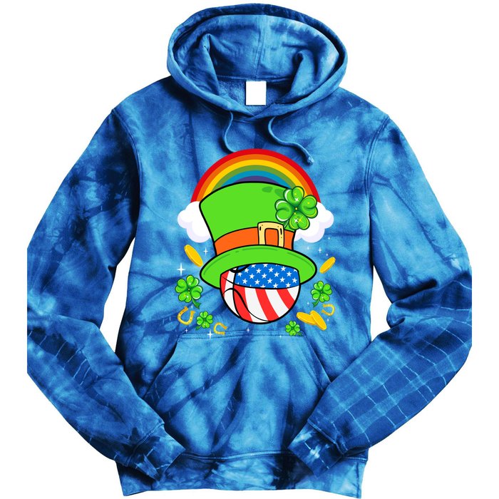 Basketball St Patricks Day Leprechaun Hat Usa Flag Rainbow Great Gift Tie Dye Hoodie