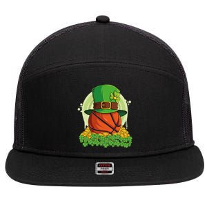 Basketball St Patricks Day Love Shamrock Gift 7 Panel Mesh Trucker Snapback Hat