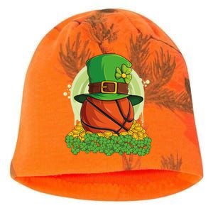 Basketball St Patricks Day Love Shamrock Gift Kati - Camo Knit Beanie