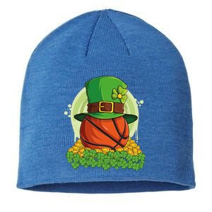 Basketball St Patricks Day Love Shamrock Gift Sustainable Beanie