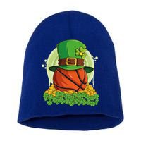 Basketball St Patricks Day Love Shamrock Gift Short Acrylic Beanie