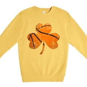 Basketball St Patricks Day Sports Gift 8 10 12 Shamrock Great Gift Premium Crewneck Sweatshirt