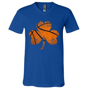 Basketball St Patricks Day Sports Gift 8 10 12 Shamrock Great Gift V-Neck T-Shirt