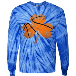 Basketball St Patricks Day Sports Gift 8 10 12 Shamrock Great Gift Tie-Dye Long Sleeve Shirt