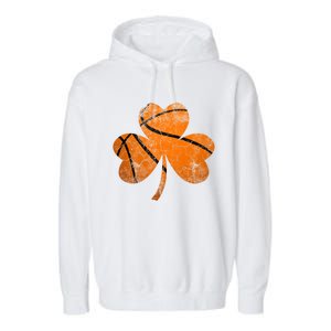 Basketball St Patricks Day Sports Gift 8 10 12 Shamrock Great Gift Garment-Dyed Fleece Hoodie