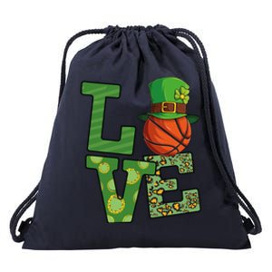 Basketball St Patricks Day Love Shamrock Cute Gift Drawstring Bag