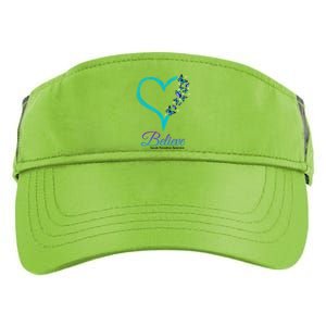 Believe Suicide Prevention Awareness Butterfly Heart Adult Drive Performance Visor