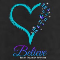 Believe Suicide Prevention Awareness Butterfly Heart 7 Panel Mesh Trucker Snapback Hat