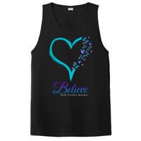 Believe Suicide Prevention Awareness Butterfly Heart PosiCharge Competitor Tank