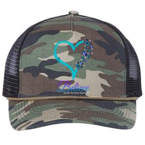 Believe Suicide Prevention Awareness Butterfly Heart Retro Rope Trucker Hat Cap