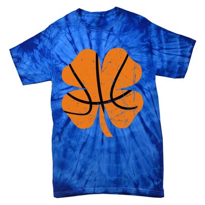 Basketball St Patricks Day Ball Shamrock Gift Tie-Dye T-Shirt