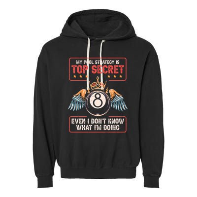 Ball Sports Pool Player Billiard Gift Garment-Dyed Fleece Hoodie