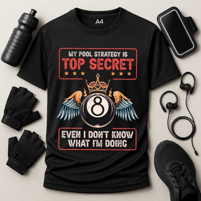 Ball Sports Pool Player Billiard Gift Cooling Performance Crew T-Shirt