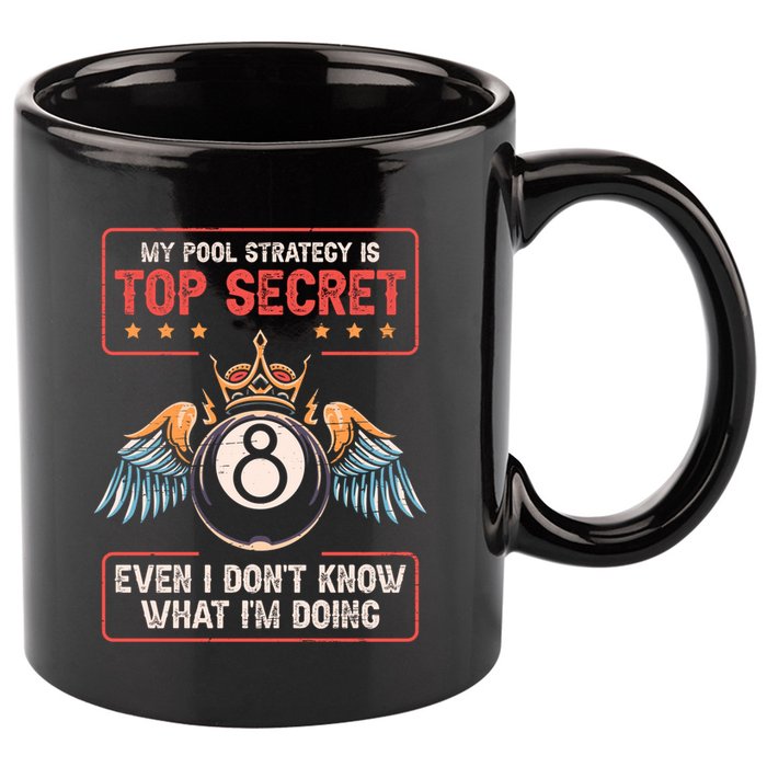 Ball Sports Pool Player Billiard Gift 11oz C Handle Ceramic Mug