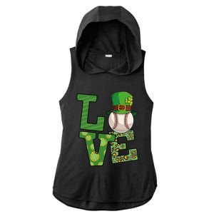 Basketball St Patricks Day Love Shamrock Basketball Player Cool Gift Ladies PosiCharge Tri-Blend Wicking Draft Hoodie Tank