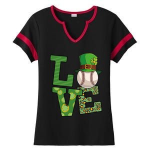 Basketball St Patricks Day Love Shamrock Basketball Player Cool Gift Ladies Halftime Notch Neck Tee