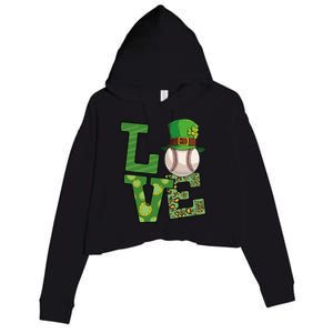 Basketball St Patricks Day Love Shamrock Basketball Player Cool Gift Crop Fleece Hoodie