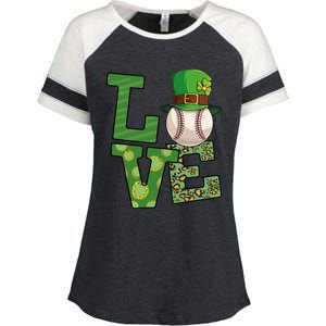 Basketball St Patricks Day Love Shamrock Basketball Player Cool Gift Enza Ladies Jersey Colorblock Tee