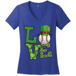 Basketball St Patricks Day Love Shamrock Basketball Player Cool Gift Women's V-Neck T-Shirt