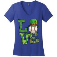 Basketball St Patricks Day Love Shamrock Basketball Player Cool Gift Women's V-Neck T-Shirt