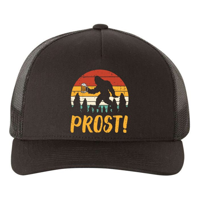 Bigfoot Sasquatch Prost Retro Bavarian Oktoberfest Yupoong Adult 5-Panel Trucker Hat