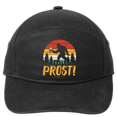 Bigfoot Sasquatch Prost Retro Bavarian Oktoberfest 7-Panel Snapback Hat