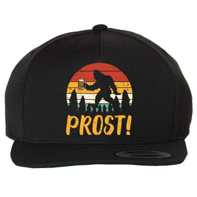 Bigfoot Sasquatch Prost Retro Bavarian Oktoberfest Wool Snapback Cap