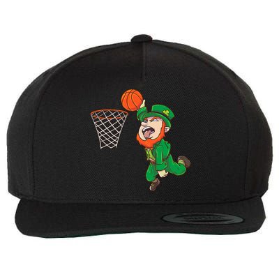 Basketball St Patrick's Day Leprechaun Gift Wool Snapback Cap