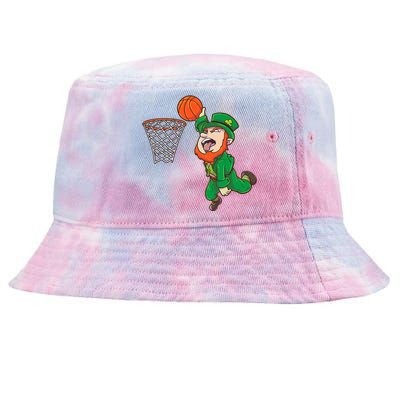 Basketball St Patrick's Day Leprechaun Gift Tie-Dyed Bucket Hat