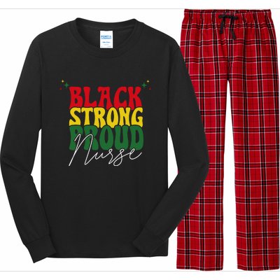 Black Strong Proud Nurse Black History Long Sleeve Pajama Set