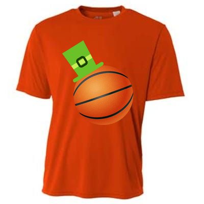 Basketball St Patricks Day Sports Green Leprechaun Hat Cute Gift Cooling Performance Crew T-Shirt