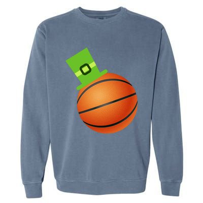 Basketball St Patricks Day Sports Green Leprechaun Hat Cute Gift Garment-Dyed Sweatshirt