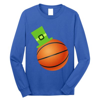 Basketball St Patricks Day Sports Green Leprechaun Hat Cute Gift Long Sleeve Shirt