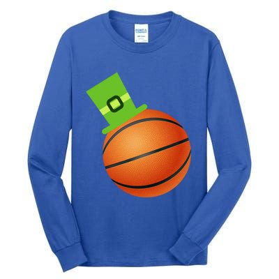 Basketball St Patricks Day Sports Green Leprechaun Hat Cute Gift Tall Long Sleeve T-Shirt