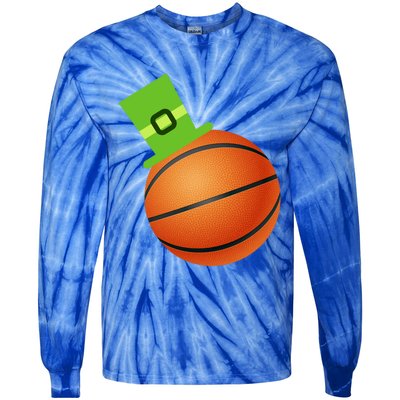 Basketball St Patricks Day Sports Green Leprechaun Hat Cute Gift Tie-Dye Long Sleeve Shirt