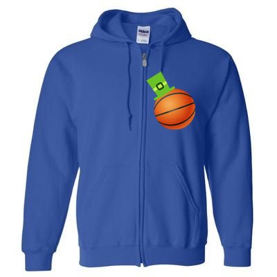 Basketball St Patricks Day Sports Green Leprechaun Hat Cute Gift Full Zip Hoodie