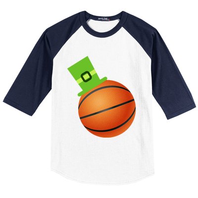 Basketball St Patricks Day Sports Green Leprechaun Hat Cute Gift Baseball Sleeve Shirt