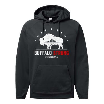 Choose Love Buffalo Strong Pray For Buffalo Performance Fleece Hoodie