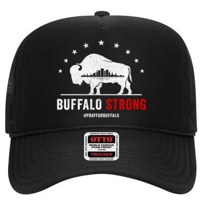 Choose Love Buffalo Strong Pray For Buffalo High Crown Mesh Back Trucker Hat