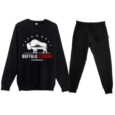 Choose Love Buffalo Strong Pray For Buffalo Premium Crewneck Sweatsuit Set