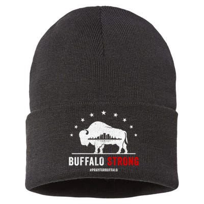 Choose Love Buffalo Strong Pray For Buffalo Sustainable Knit Beanie