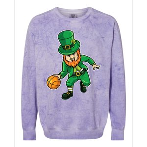 Basketball St Patricks Day Colorblast Crewneck Sweatshirt