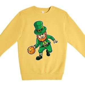 Basketball St Patricks Day Premium Crewneck Sweatshirt