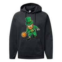 Basketball St Patricks Day Performance Fleece Hoodie