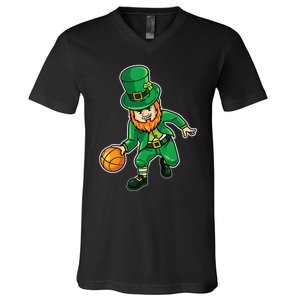 Basketball St Patricks Day V-Neck T-Shirt