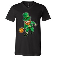 Basketball St Patricks Day V-Neck T-Shirt