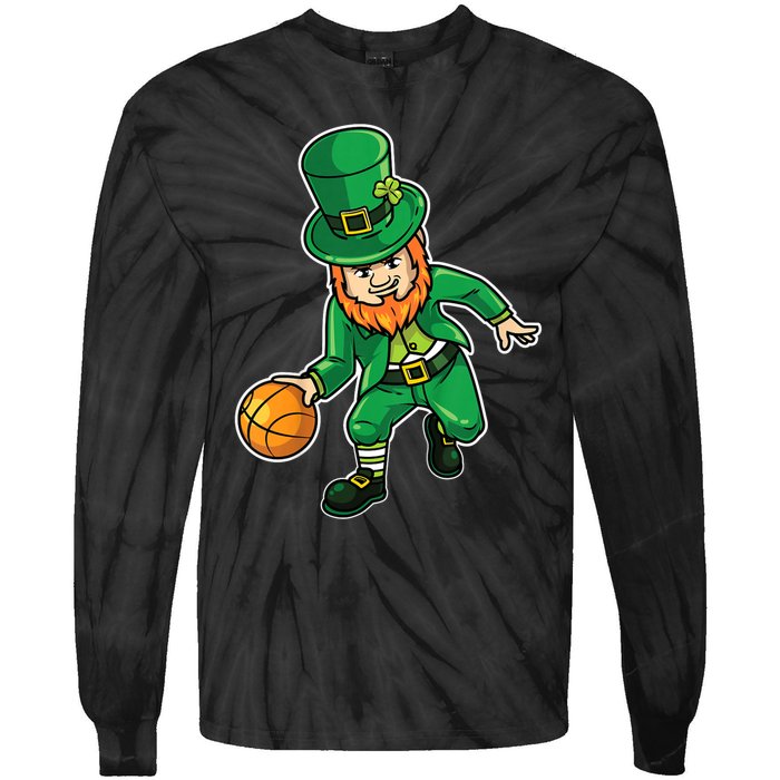 Basketball St Patricks Day Tie-Dye Long Sleeve Shirt