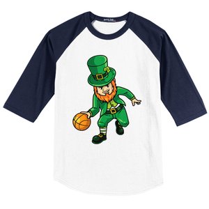 Basketball St Patricks Day Baseball Sleeve Shirt